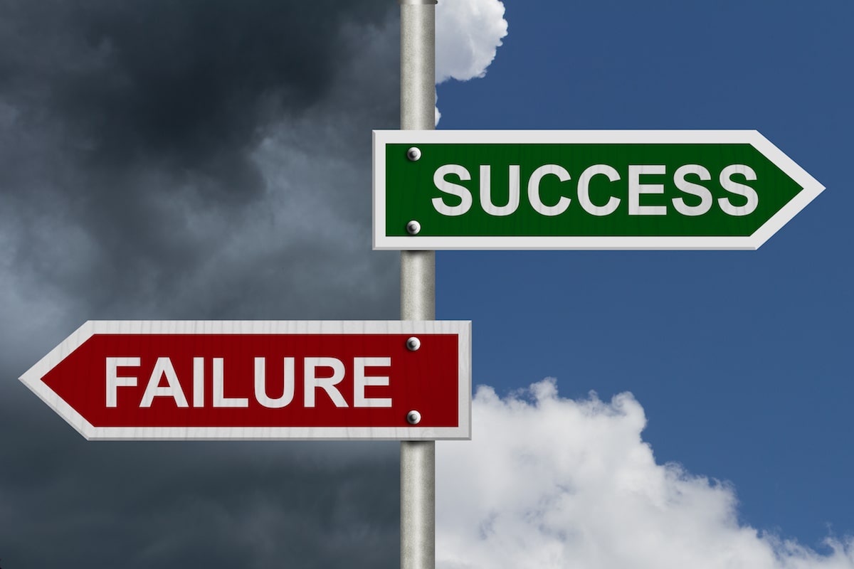 Success Failure Sign Posts